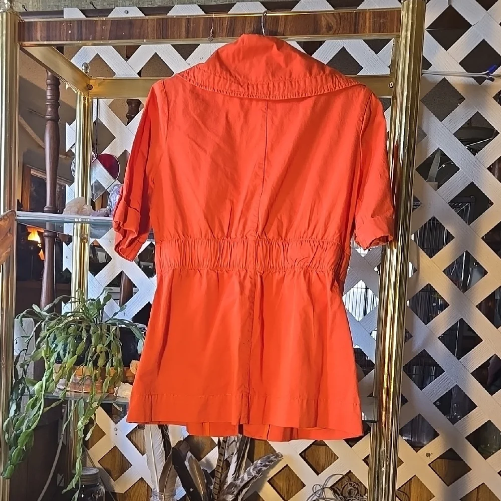 Women's Orange Utility Zip Up Light Weigh  Jacket Size Small-FC - Picture 3 of 5